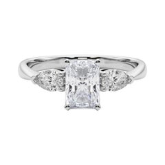 GIA Certified 2.01 Carat Radiant East-West Three-Stone Platinum Diamond Ring