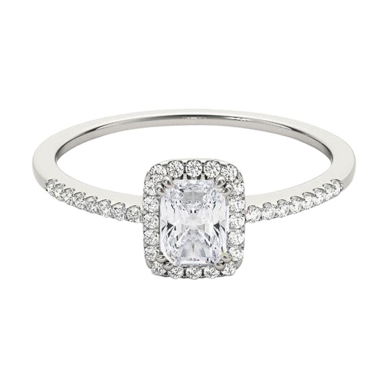 GIA Certified 2.01 Carat Radiant Halo Filigree Basket Platinum Diamond Ring