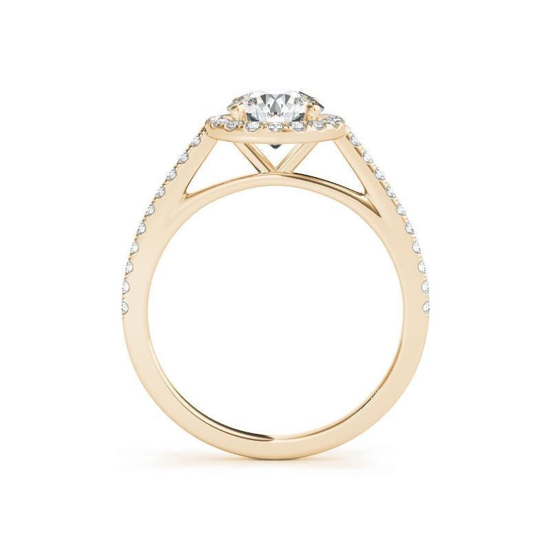 GIA Certified 2.01 Carat Radiant Halo Pave 18K Yellow Gold Diamond Ring In New Condition For Sale In New York, NY
