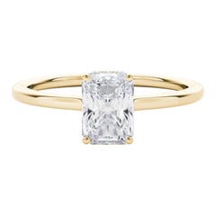 GIA Certified 2.01 Carat Radiant Hidden Halo Slim Band Diamond Ring