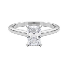 Bague diamant cathédrale solitaire radiant de 2.01 carat certifiée GIA