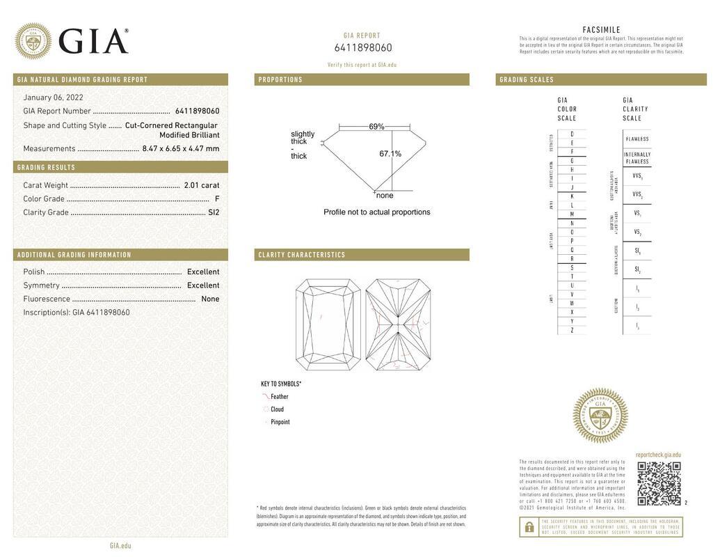 GIA zertifizierter 2,01 Karat strahlender Solitär Tulip Rose Diamantring (Zeitgenössisch) im Angebot