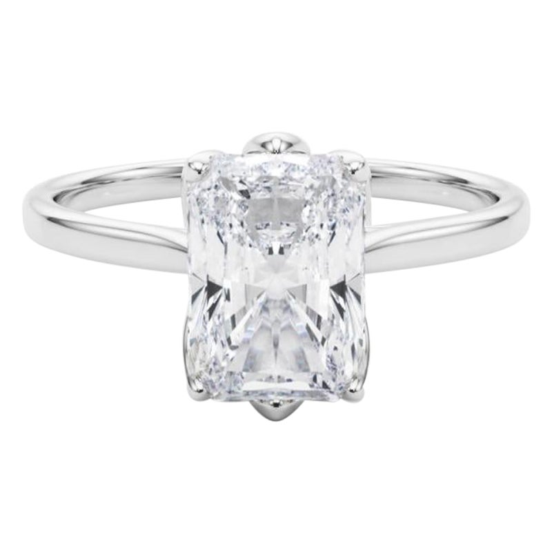GIA zertifizierter 2,01 Karat strahlender Solitär Tulip Rose Diamantring