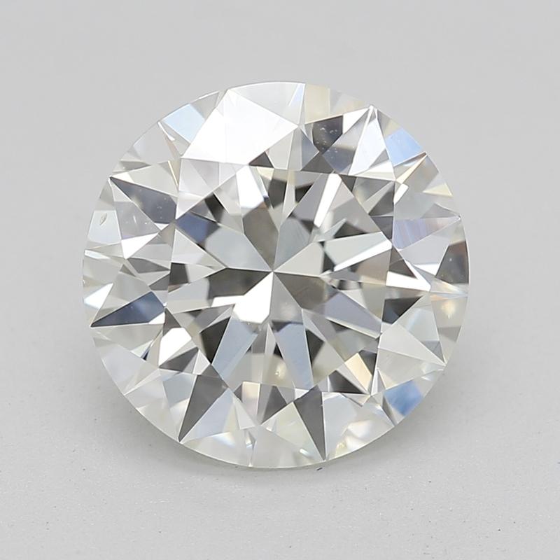 Dieser atemberaubende Diamantring wurde für den anspruchsvollen Käufer angefertigt und präsentiert einen prächtigen runden Diamanten von 2,01, der durch seine außergewöhnliche Brillanz und sein Feuer besticht. Der Mittelstein ist mit J und VS2
