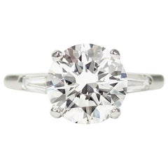 GIA-zertifizierter 2,01 Karat Diamant im Rundschliff E Farbe VVS1 Reinheit in Platin