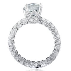 GIA Certified 4.55 Ctw Round Cut Diamond Platinum Engagement Eternity Ring