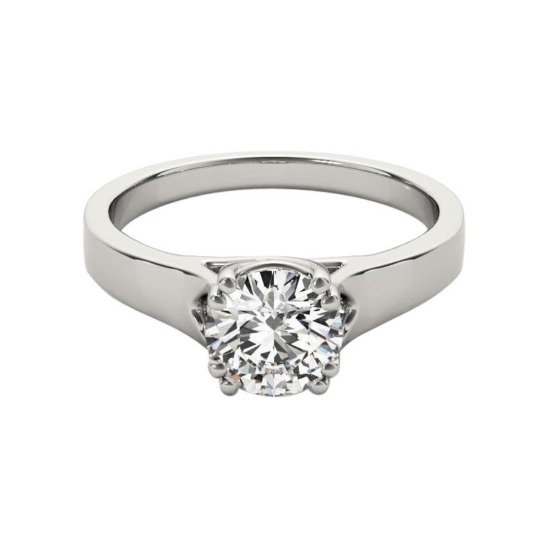 GIA Certified 2.01 Carat Round Double Prong Basket Set Diamond Ring