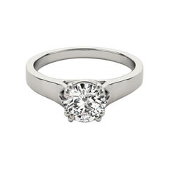 GIA Certified 2.01 Carat Round Double Prong Basket Set Diamond Ring