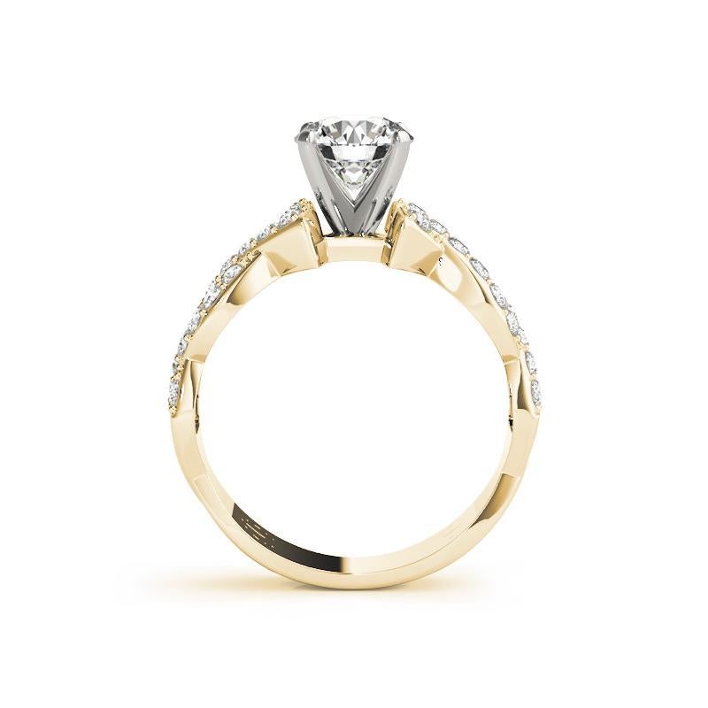 Taille ronde Bague à diamants certifiée GIA, 2,01 carats, ronds, tressés et torsadés en vente