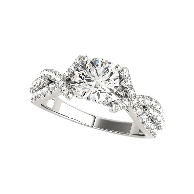 GIA Certified 2.01 Carat Round Entwined Vine Multi-Row Platinum Diamond Ring (bague à diamants en platine)