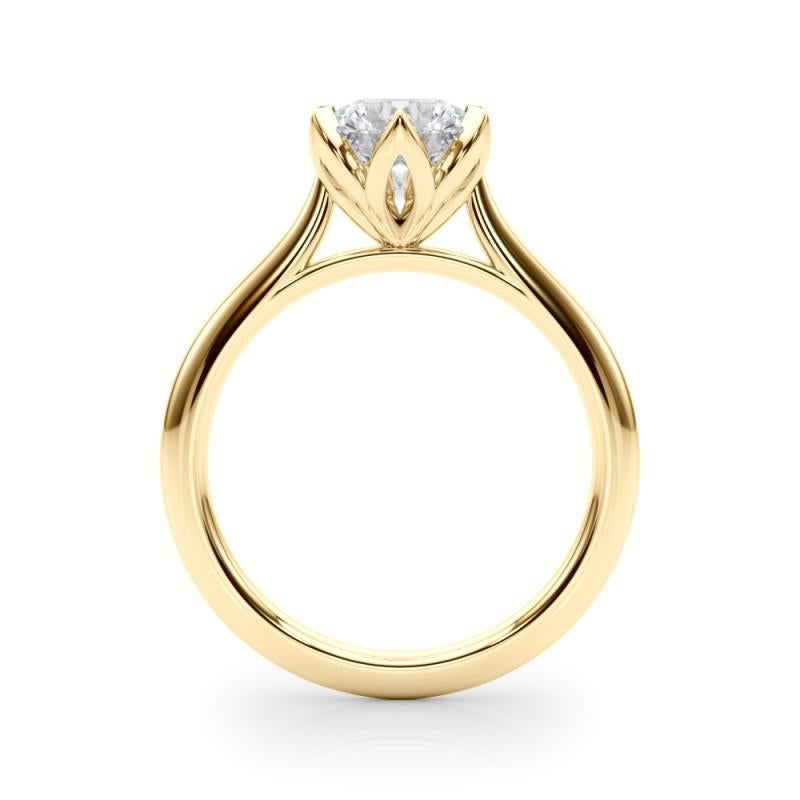 Bague à diamant cathédrale Tulipe filigrane ronde de 2,01 carats certifiée GIA Neuf - En vente à New York, NY
