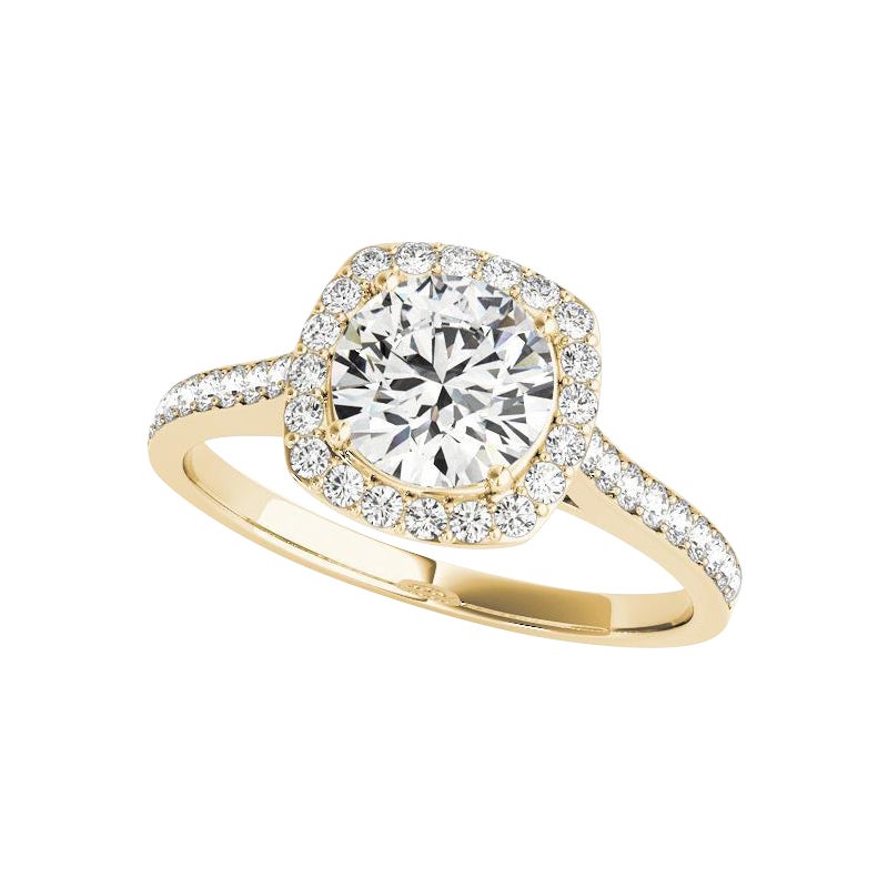 Anello con diamante d'epoca a forma di aureola rotonda da 2.01 carati certificato GIA in vendita