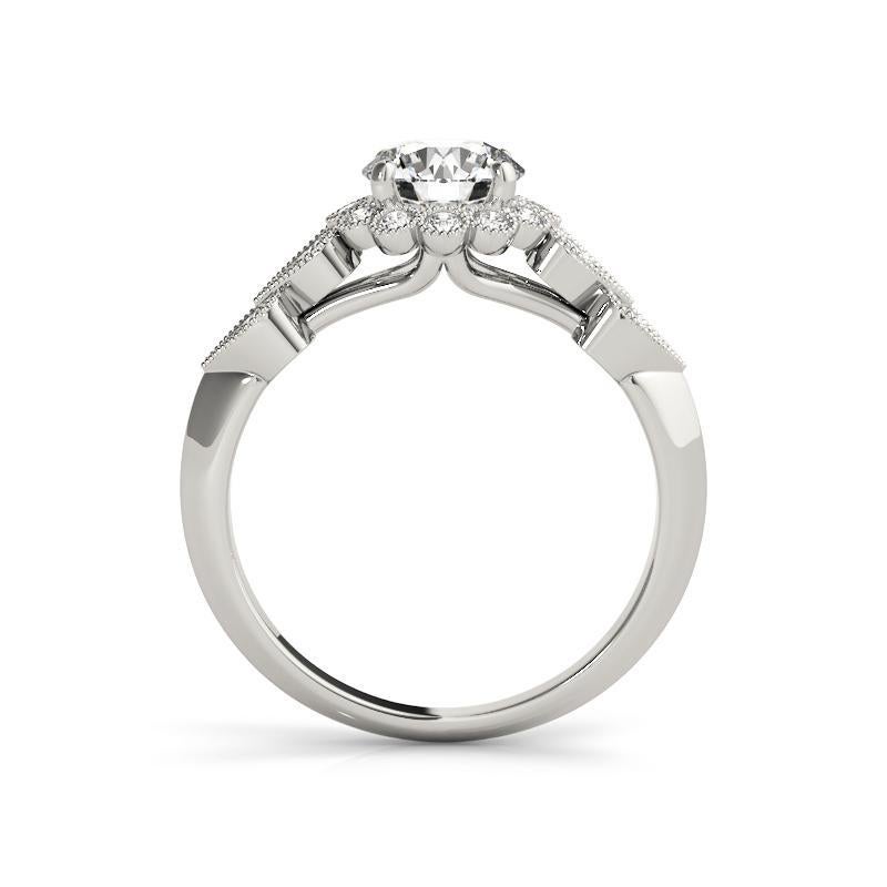 Taglio rotondo Anello con diamante rotondo a forma di girasole certificato GIA da 2,01 carati in vendita