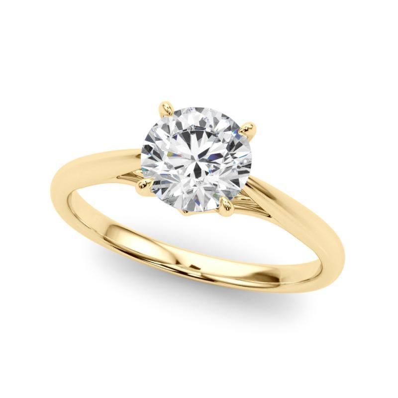 Taglio rotondo Anello con diamante solitario rotondo certificato GIA da 2,01 carati in oro giallo 18 carati in vendita