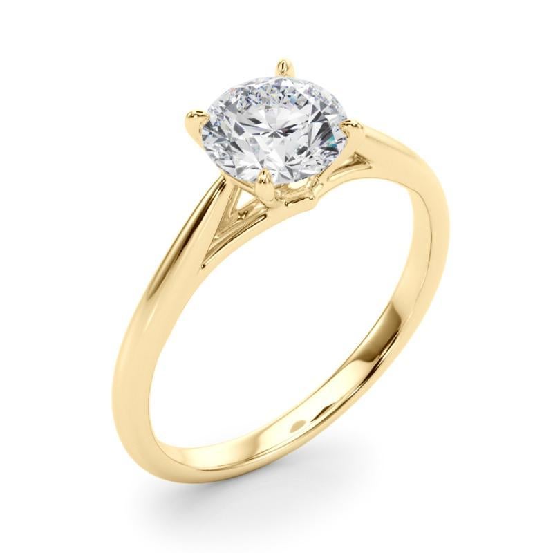Donna Anello con diamante solitario rotondo certificato GIA da 2,01 carati in oro giallo 18 carati in vendita
