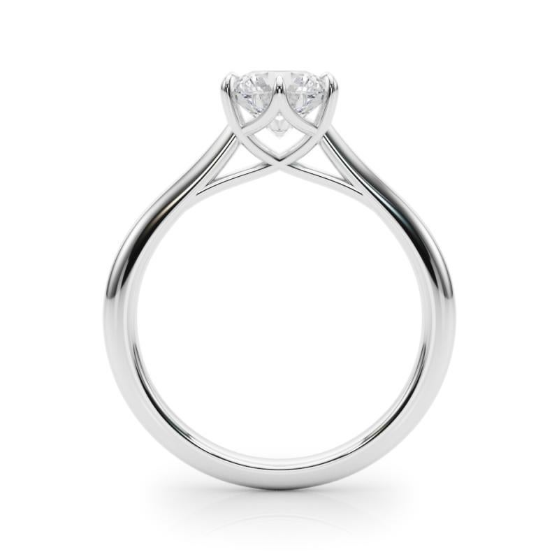 Bague tulipe cathédrale certifiée GIA de 2,01 carats de diamant rond solitaire Neuf - En vente à New York, NY