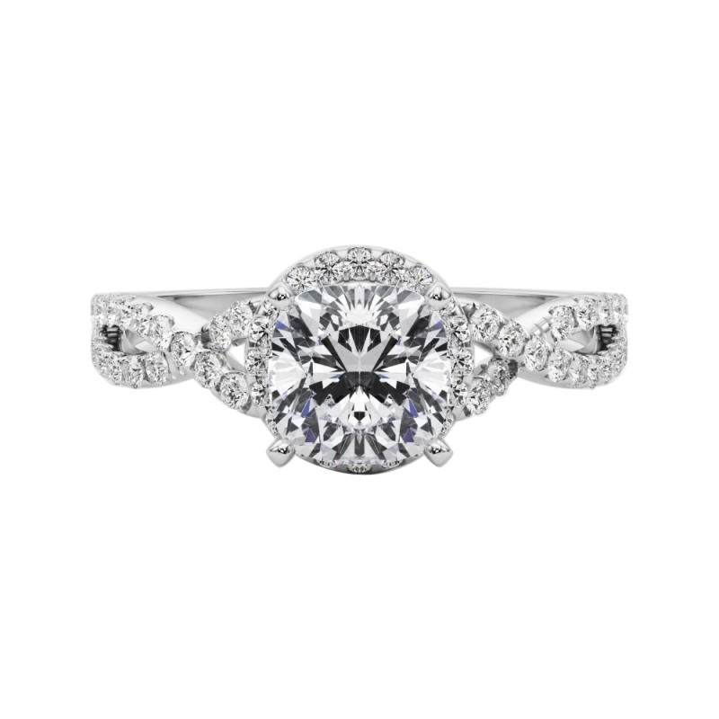GIA Certified 2,01 Carat Solitaire Cushion Halo Infinity Diamond Ring