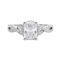GIA Certified 2.01 Carat Solitaire Radiant Halo Infinity Platinum Diamond Ring