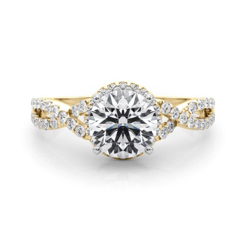 Taglio rotondo GIA Certified 2.01 Carat Solitaire Round Halo Infinity Diamond Ring in vendita