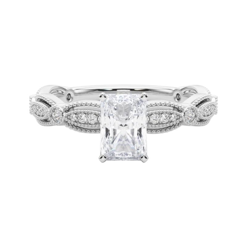 Anello con diamante a fascia radiante vintage certificato GIA da 2,01 carati