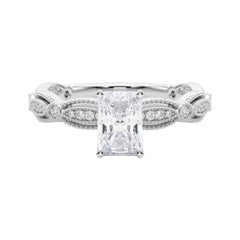 Anello con diamante a fascia radiante vintage certificato GIA da 2,01 carati