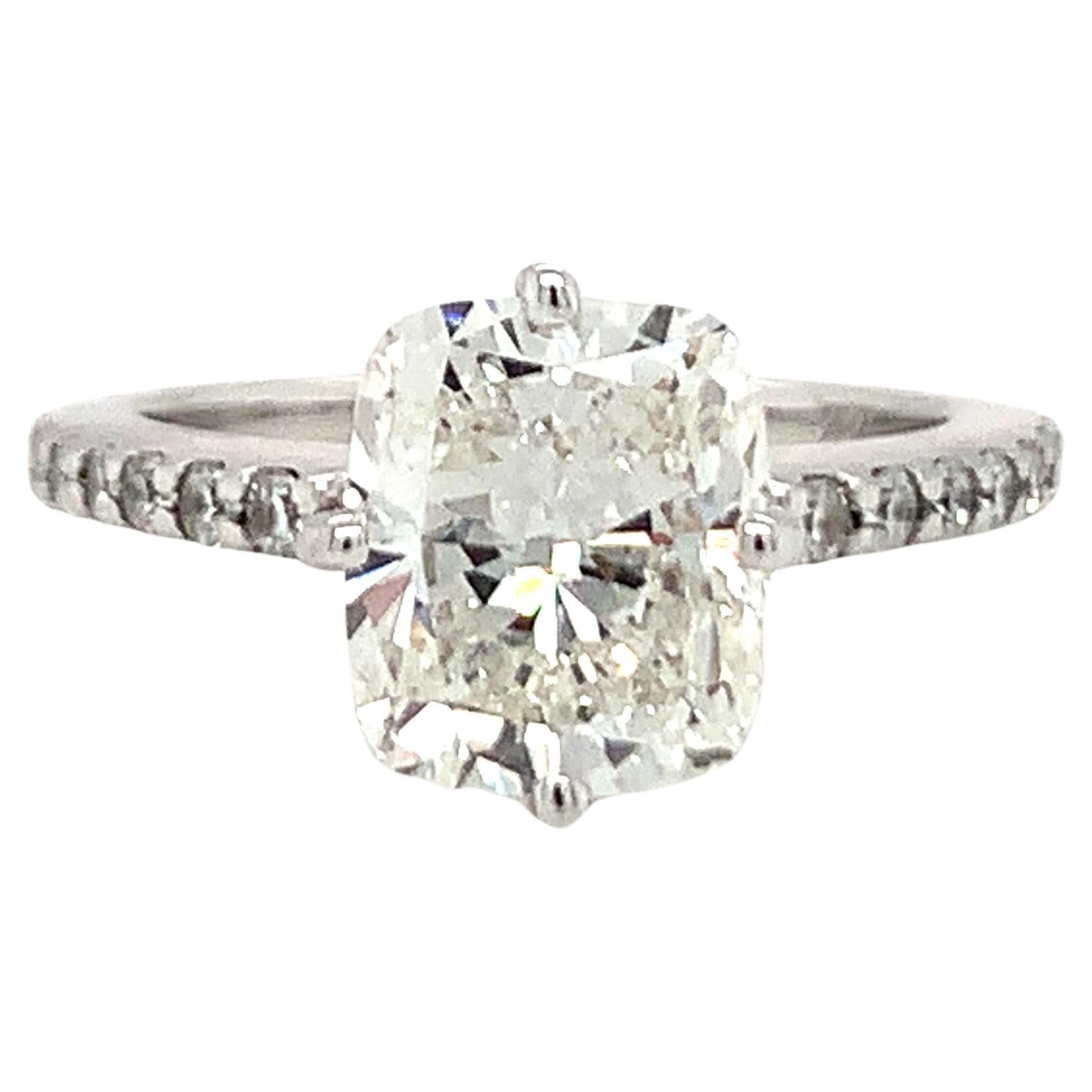 GIA Certified 2.01 Carat White Gold Diamond Engagement Ring For Sale