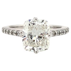 GIA Certified 2.01 Carat White Gold Diamond Engagement Ring