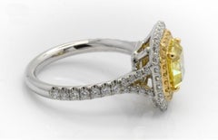 GIA zertifiziert 2,01 Karat Zimmi Fancy Vivid Yellow Diamond Ring VS1
