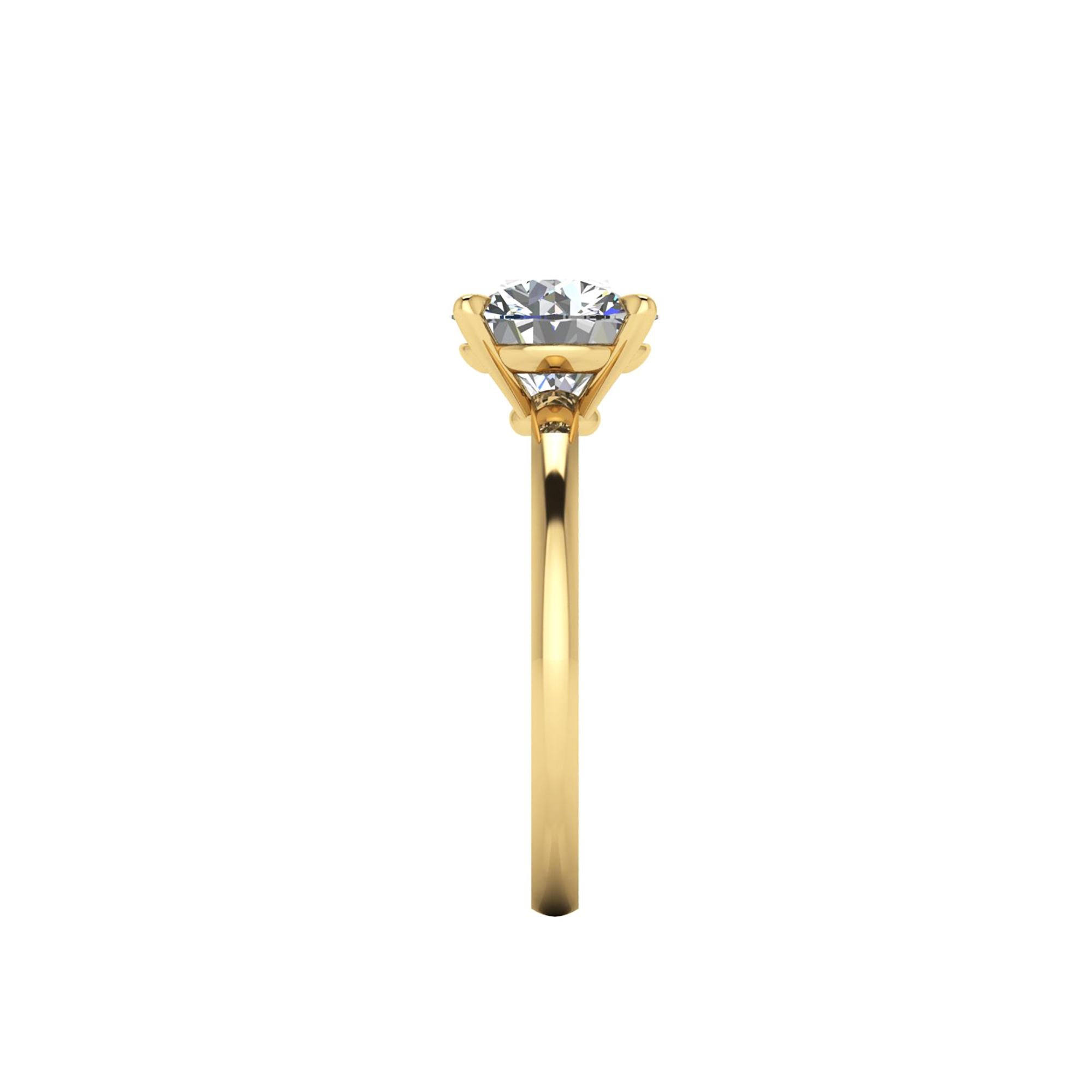 Diamant rond blanc certifié GIA de 2,01 carats, couleur G, pureté VS2, triple Excellent en taille, symétrie et polissage, serti dans une bague de fiançailles solitaire en or jaune 18 carats faite à la main à New York, un message audacieux de