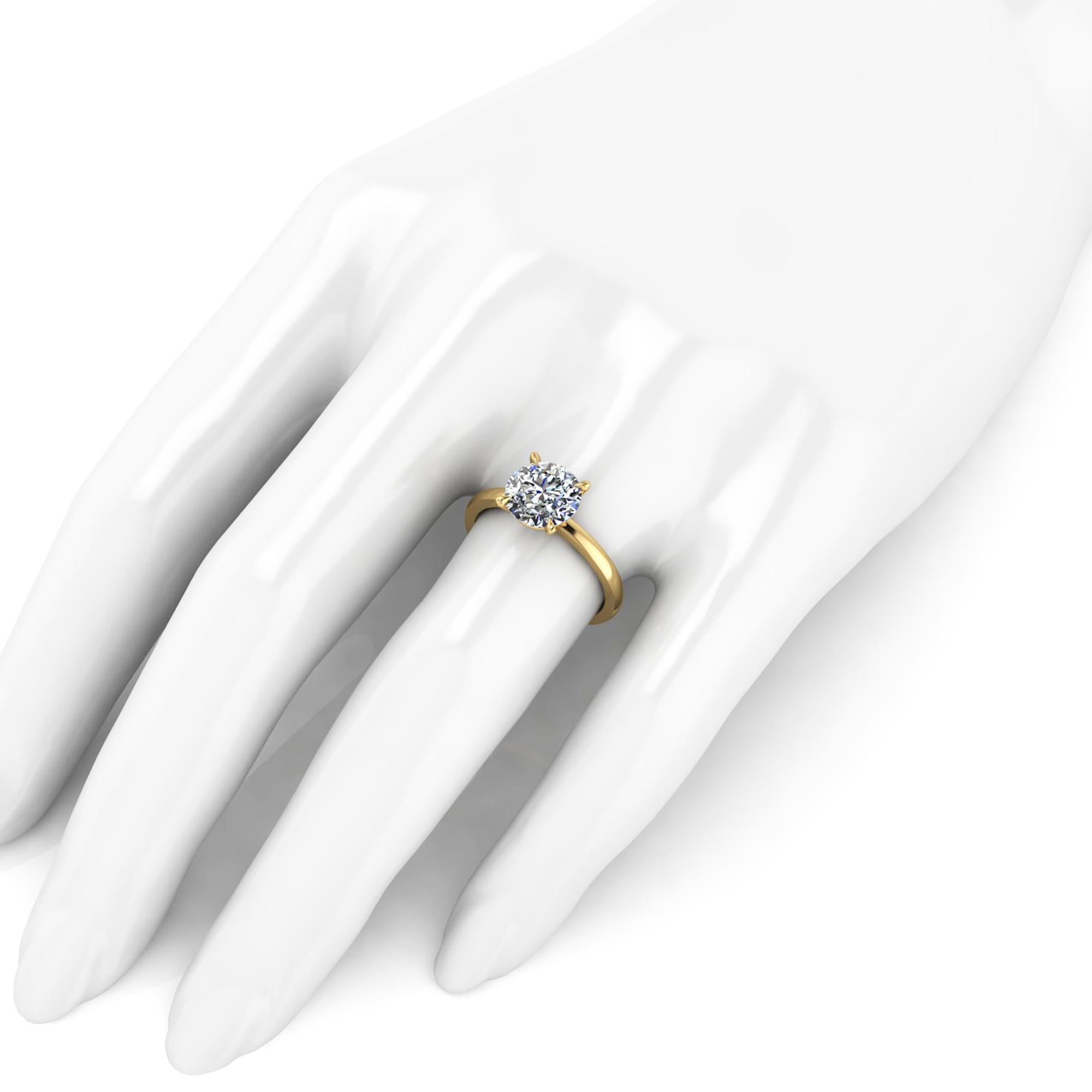 Bague solitaire en or jaune 18 carats avec diamant certifié GIA de 2,01 carats de couleur G et de pureté VS2 Pour femmes en vente