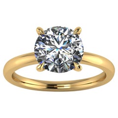 GIA Certified 2.01 Ct Diamond G Color VS2 Clarity 18k Yellow Gold Solitaire Ring