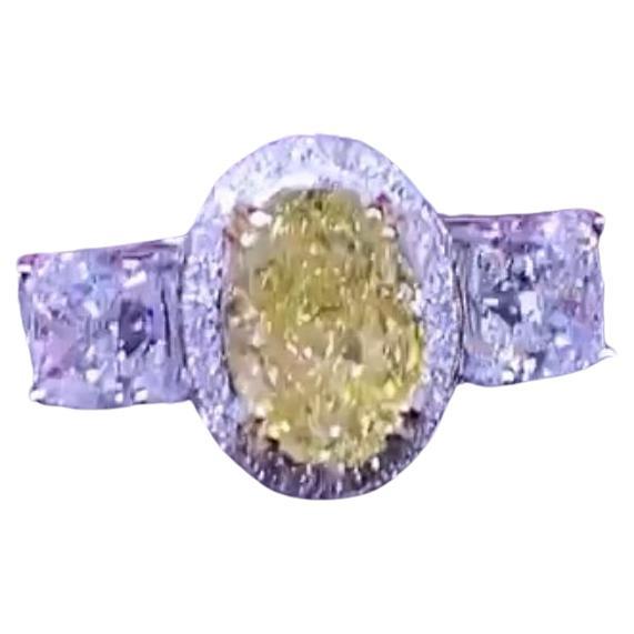 GIA Certified 2.01 Ct Fancy Brownish Yellow Diamond 18K Gold Ring 
