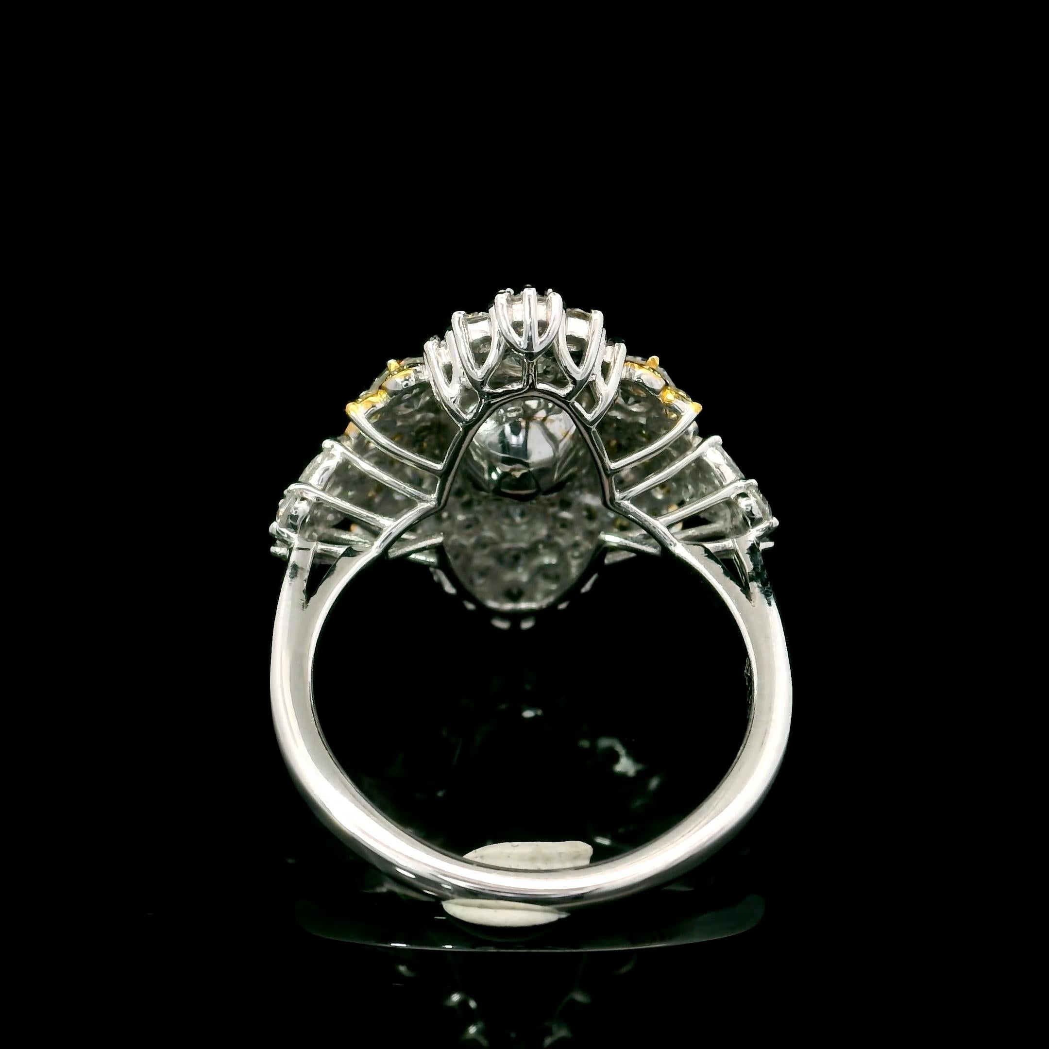 Bague fantaisie avec diamants de 2,01 carats certifiés GIA, brun clair brunâtre vertâtre jaune VS1 carats Unisexe en vente
