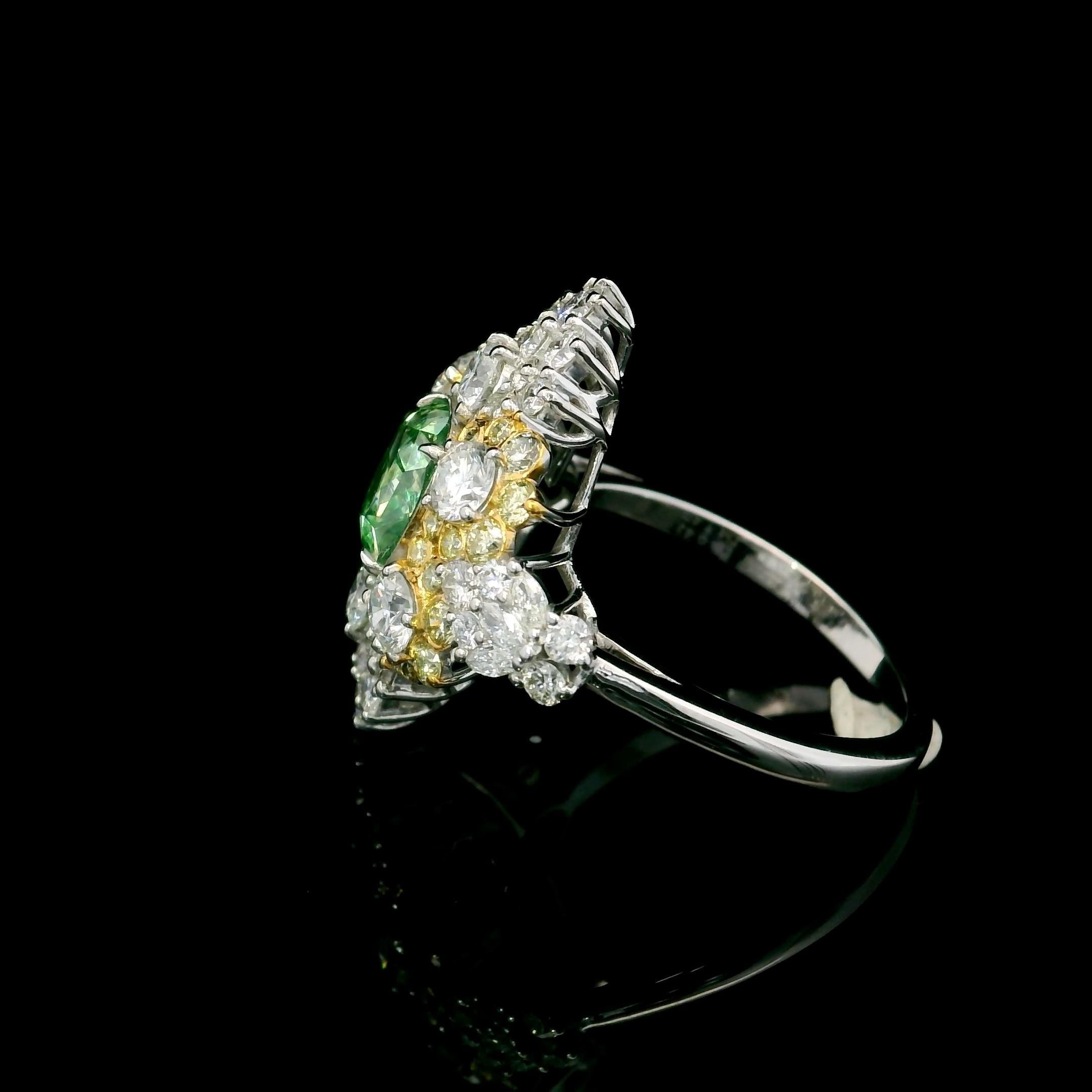 Bague fantaisie avec diamants de 2,01 carats certifiés GIA, brun clair brunâtre vertâtre jaune VS1 carats en vente 1