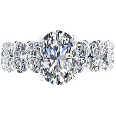 GIA Certified 2.50 Oval Diamond Eternity Oval Diamond Shank Platinum 950 Ring