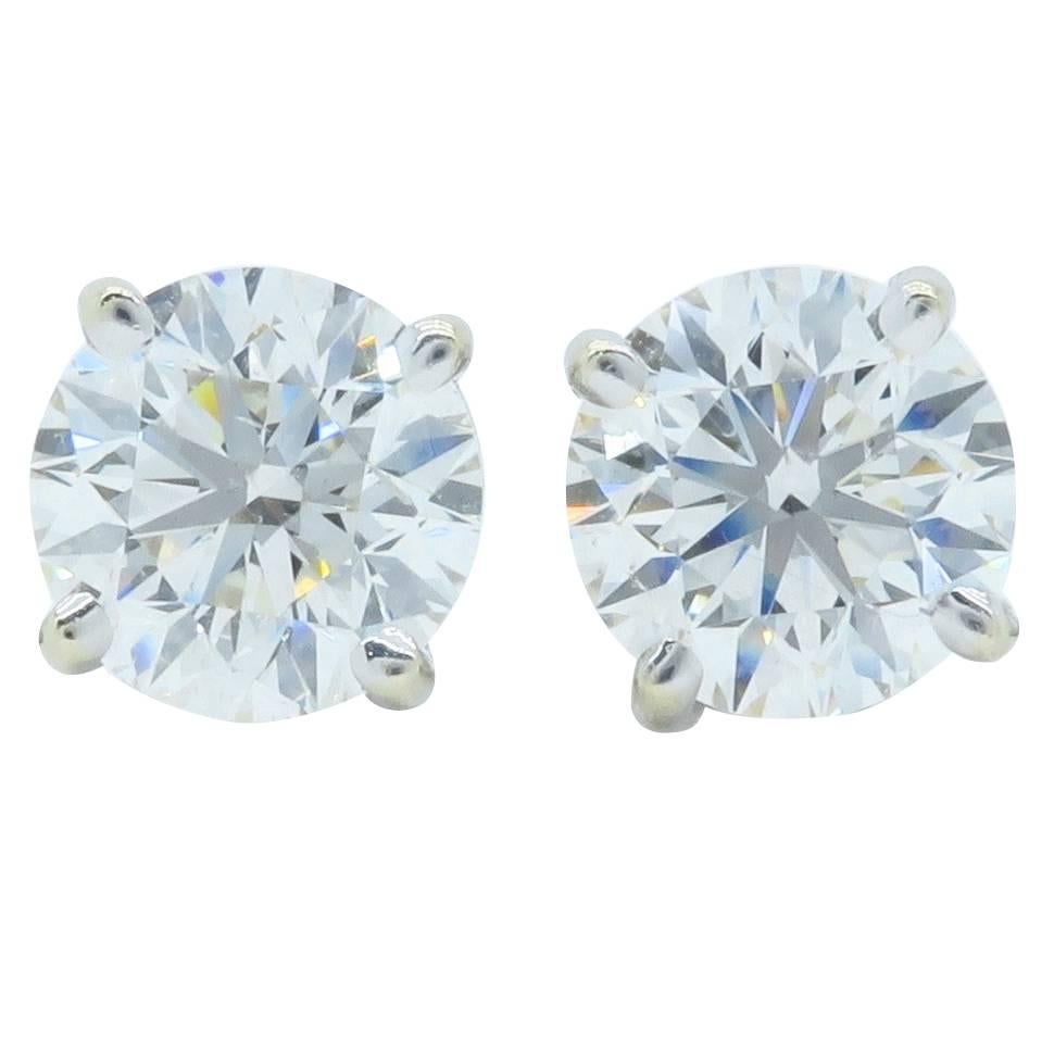 GIA Certified 2.01ct Diamond Stud Earrings 