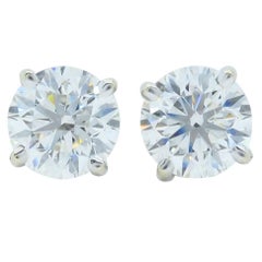 GIA Certified 2.01ct Diamond Stud Earrings 