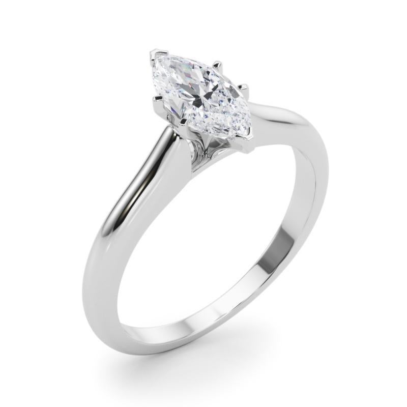 GIA Certified 2.01ct Marquise Slim Band Classic Solitaire Diamond Ring In condizioni Nuovo in vendita a New York, NY