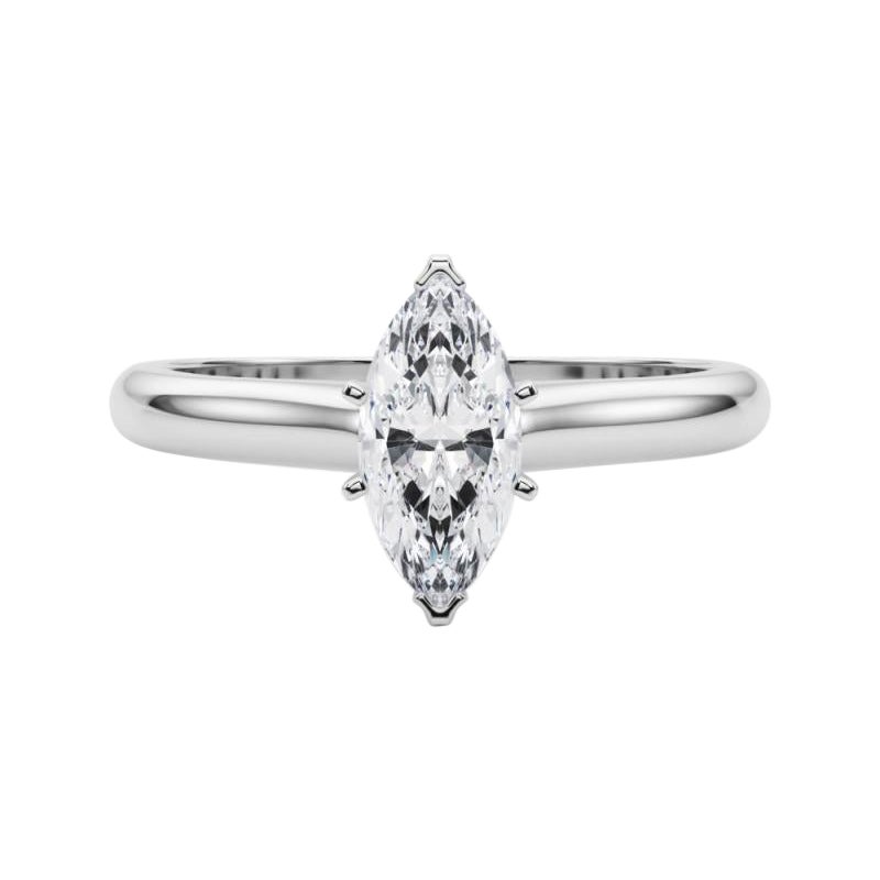 GIA Certified 2.01ct Marquise Slim Band Classic Solitaire Diamond Ring in vendita