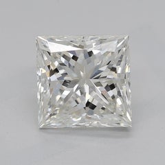 GIA Certified 2.01ct Princess Knife Edge Band Square Halo Diamond Ring