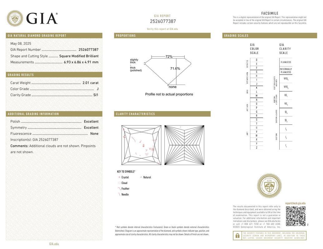 Contemporaneo Anello con diamante solitario classico a fascia sottile con certificato GIA da 2,01 ct. in vendita