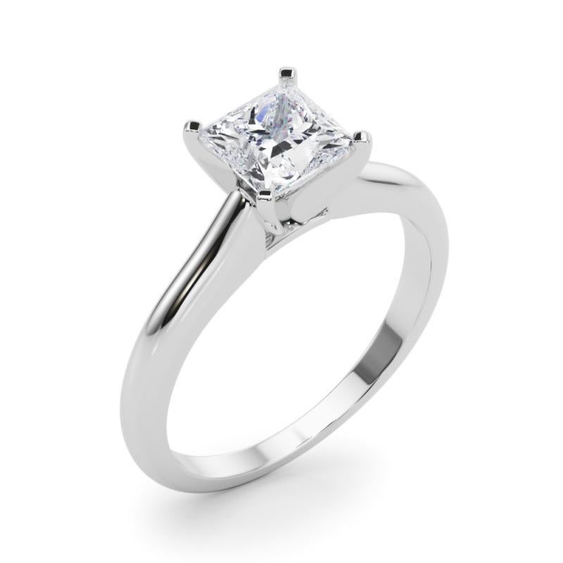 Donna Anello con diamante solitario classico a fascia sottile con certificato GIA da 2,01 ct. in vendita