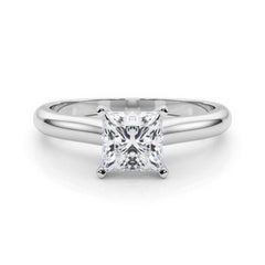 GIA zertifiziert 2,01ct Prinzessin Slim Band Classic Solitär Diamantring