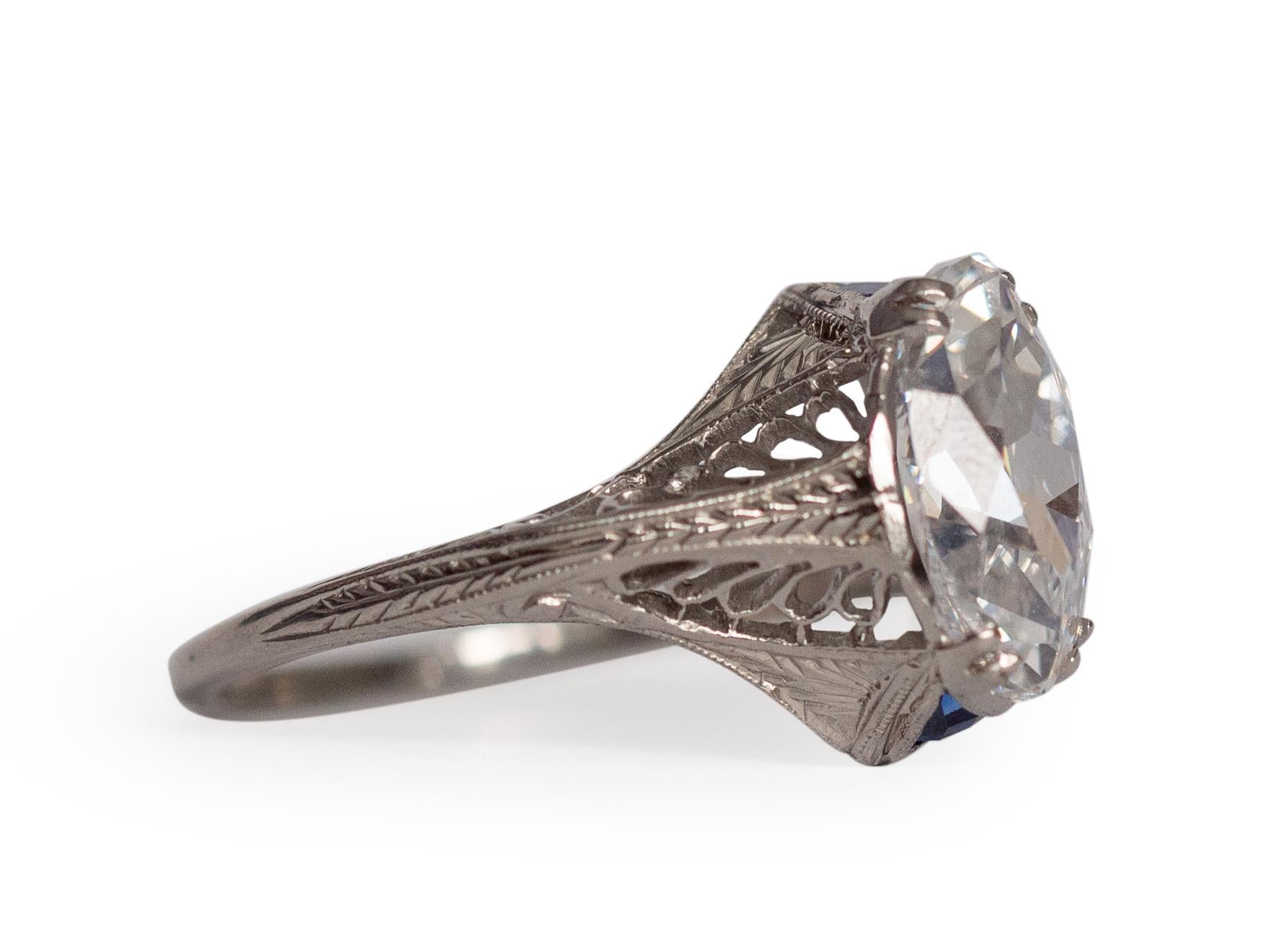 Old European Cut GIA 2.02 Carat Art Deco Antique Marquise Brilliant Diamond Engagement Ring