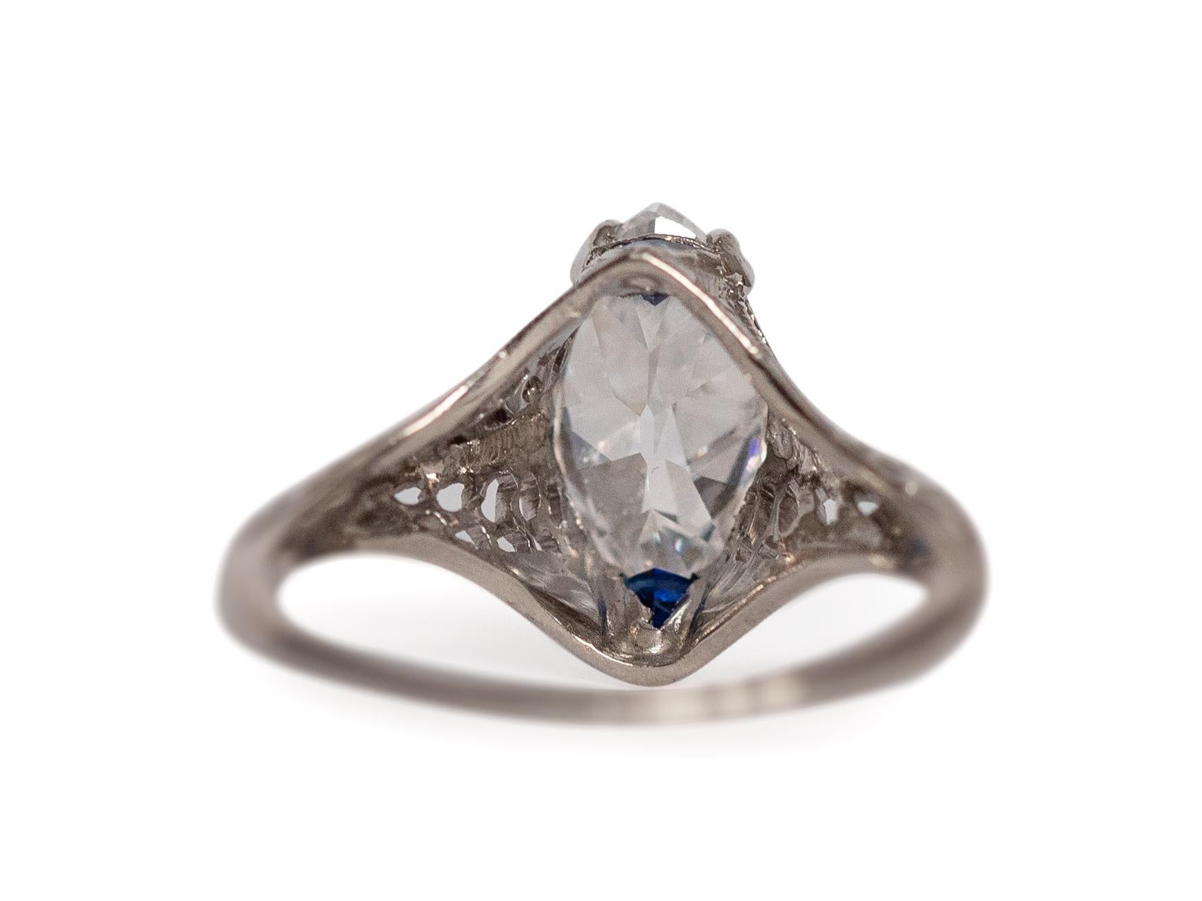 GIA 2.02 Carat Art Deco Antique Marquise Brilliant Diamond Engagement Ring In Good Condition In Atlanta, GA