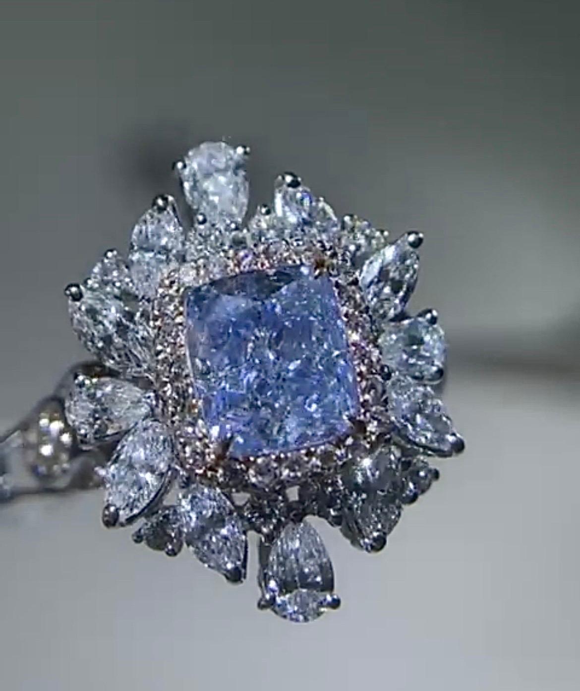 light blue diamond engagement rings