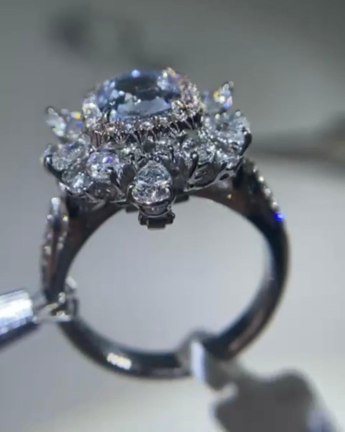 natural blue diamond ring