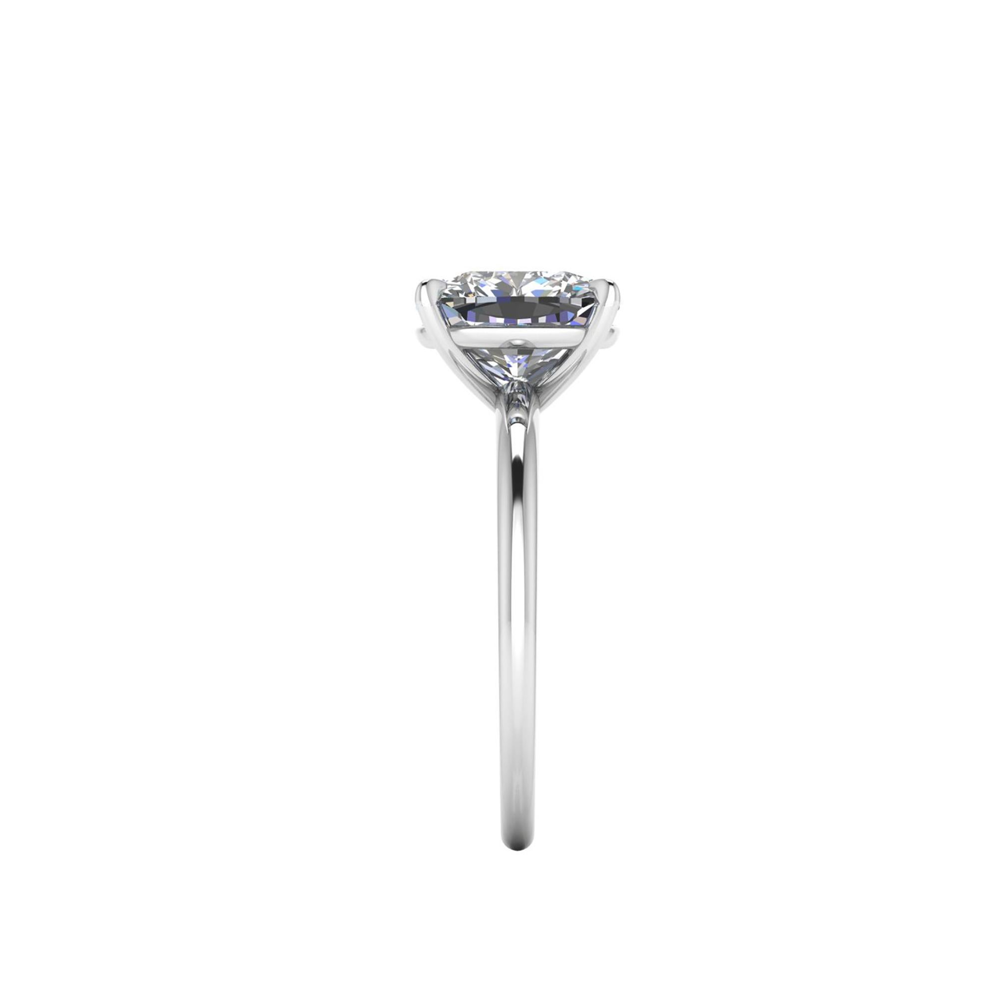 Modern GIA Certified 2.09 Carat Cushion Diamond I Color Platinum Solitaire For Sale