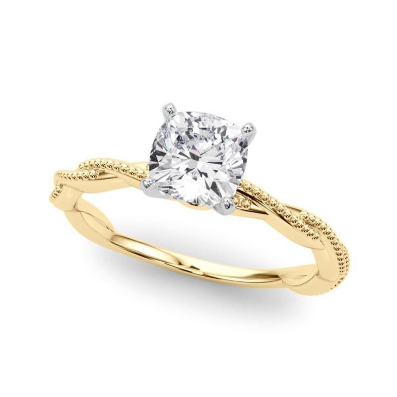 Taglio cuscino Anello di diamanti a fascia intrecciata con cuscino da 2,02 carati certificato GIA in vendita