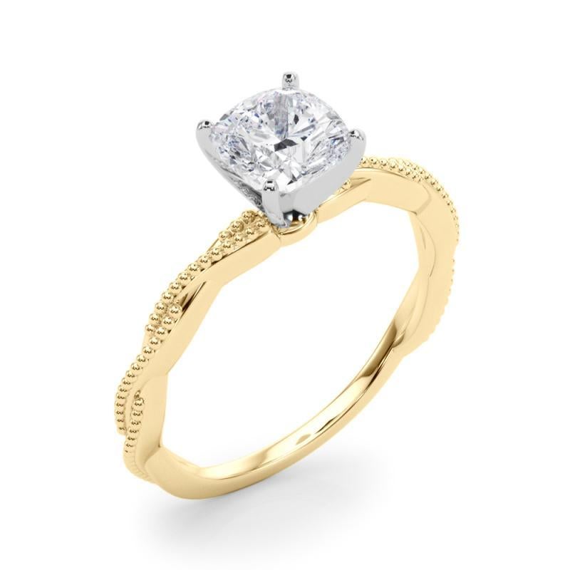 Donna Anello di diamanti a fascia intrecciata con cuscino da 2,02 carati certificato GIA in vendita